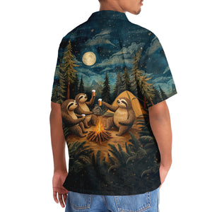 Funny Sloth Drinking Night Hawaiian Shirt