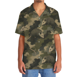 Opossum Camouflage Graphic Pattern Hawaiian Shirt