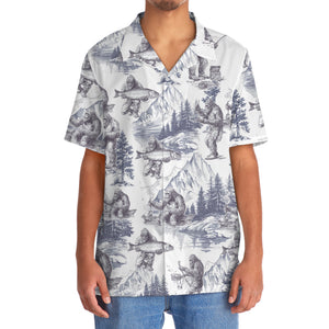 Vintage Bigfoot Goes Fishing Hawaiian Shirt