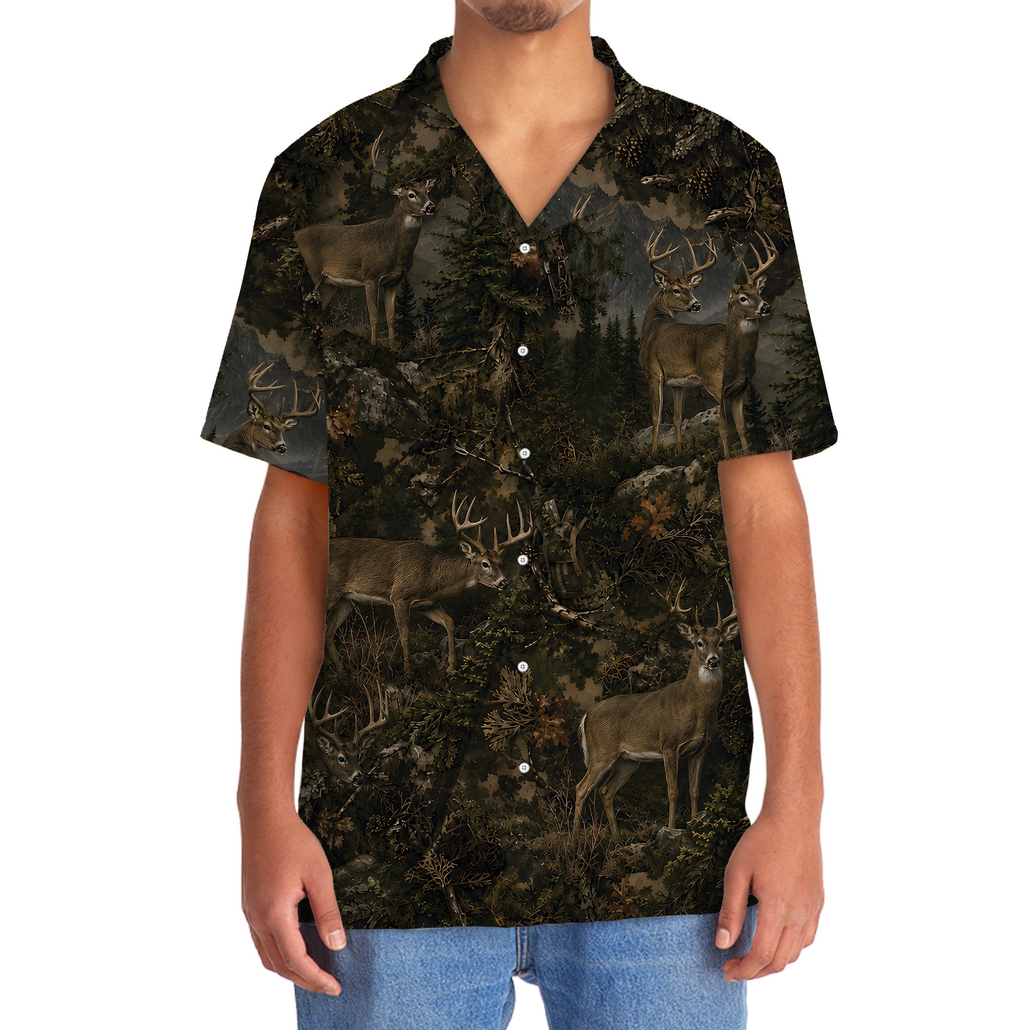 Deer Hunting Forest Hawaiian Shirt