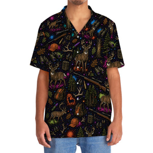 Retro Deer Hunting Colorful Hawaiian Shirt