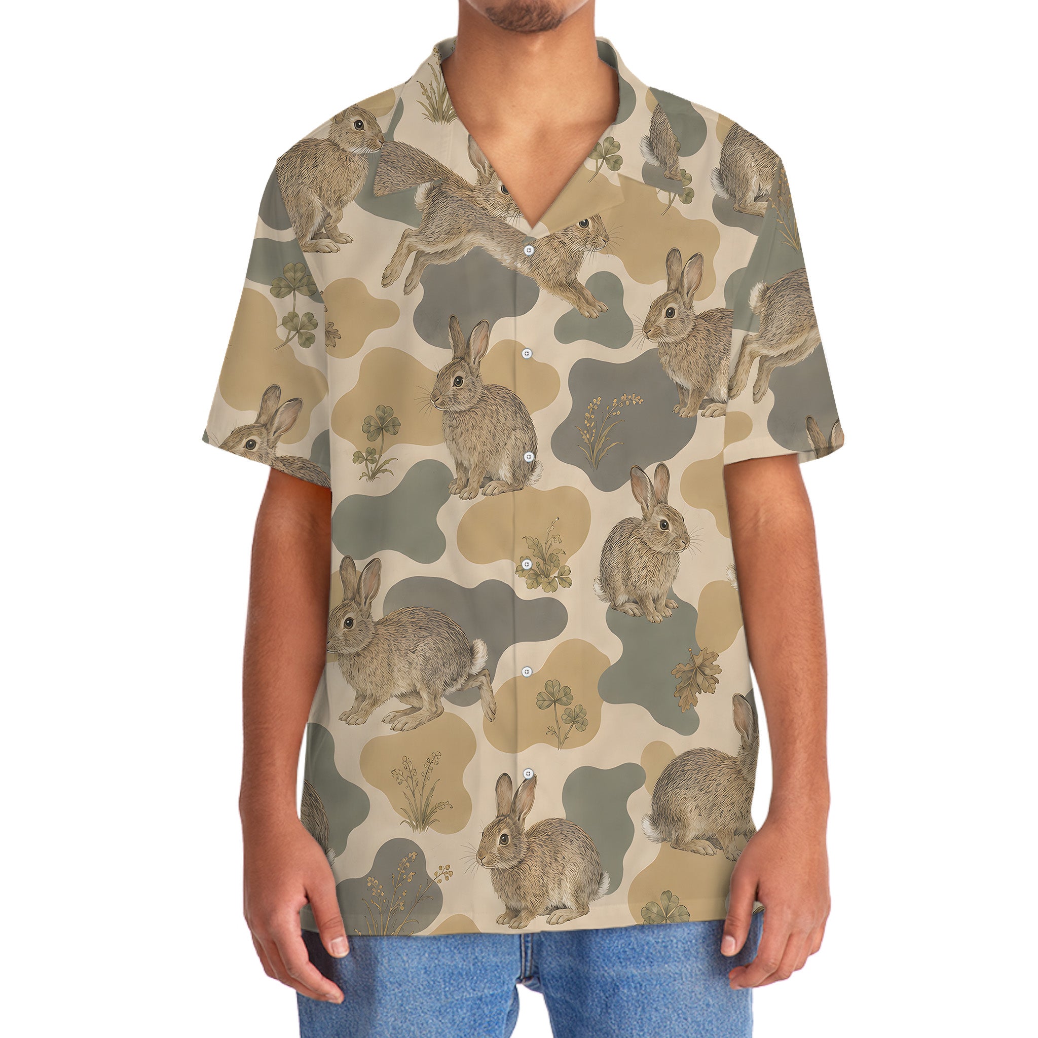 Rabbit Camouflage Men Polo Shirt