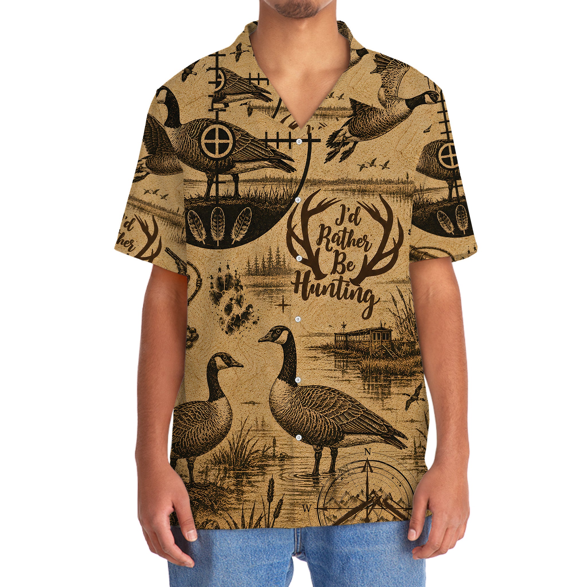 Goose I'd Rather Be Hunting Hawaiian Shirt