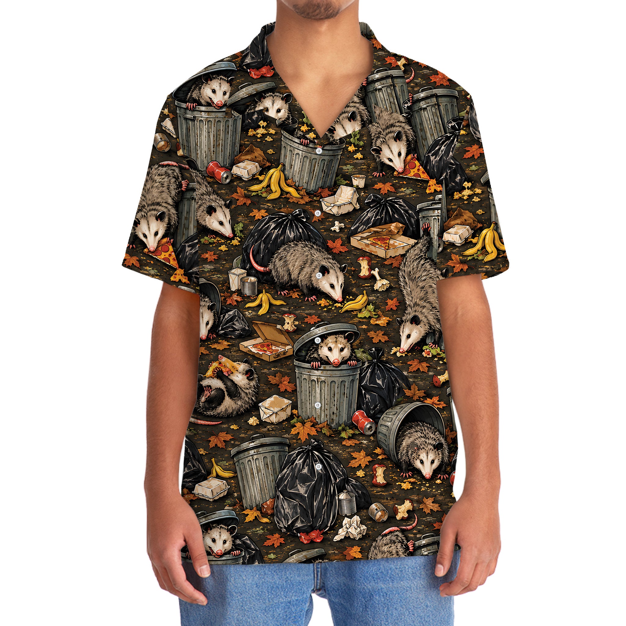 Autumn Alley Opossum Trash Hawaiian Shirt