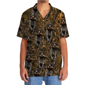 Camouflage German Shorthaired Pointer Running With Pheasant Hunting Hawaiian Shirt