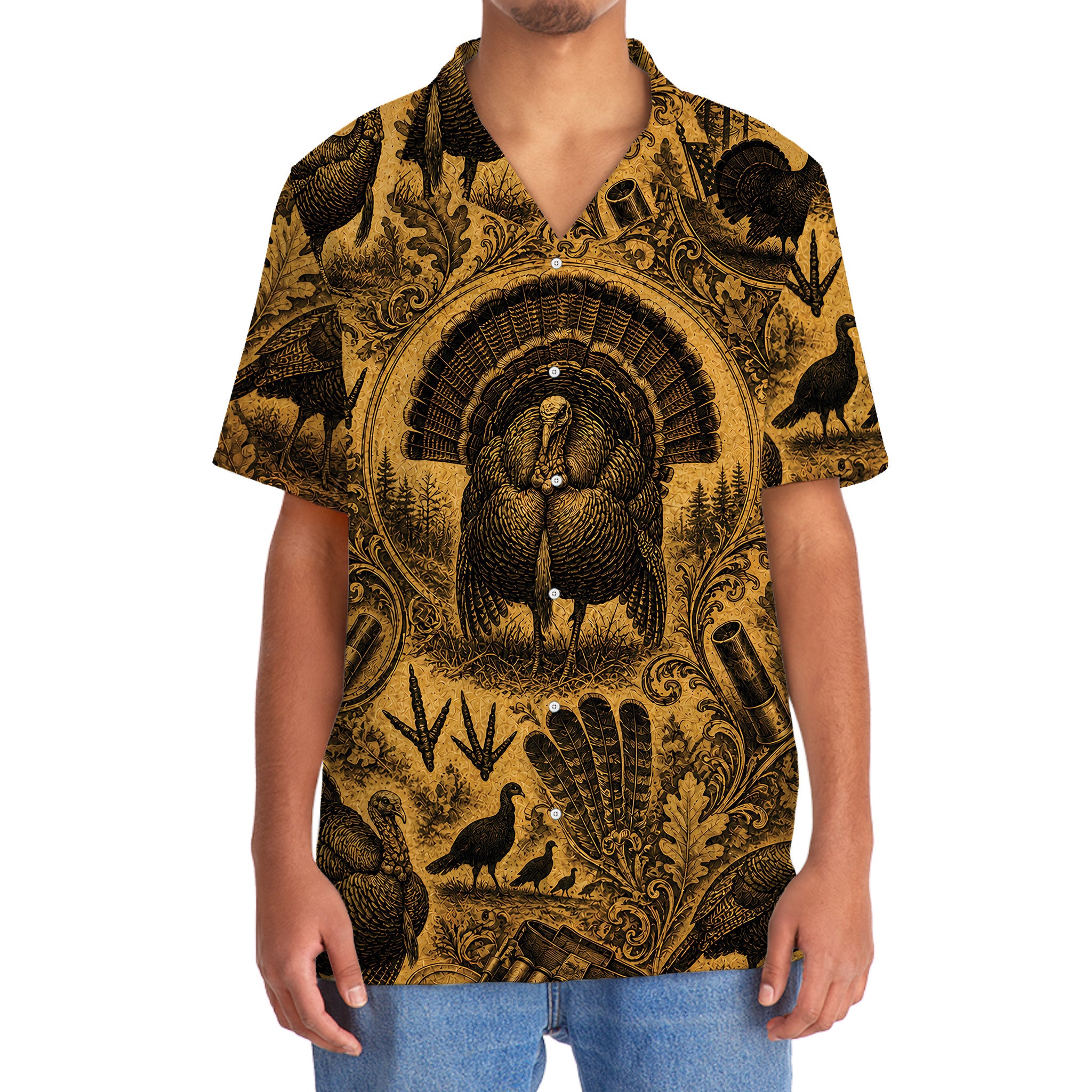 Turkey Hunting Legend Vintage Art Hawaiian Shirt