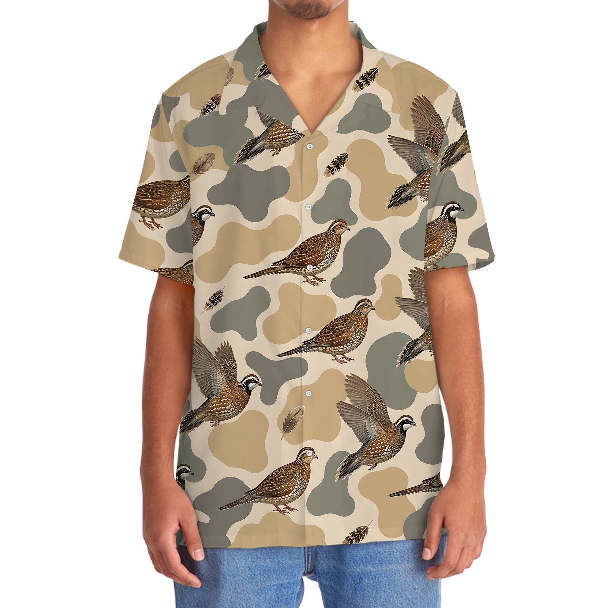 Hunting Quail Camouflage Hawaiian Shirt