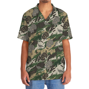 Outdoor Turkey Hunting Camo Print Graphic Hawaiian Shirt