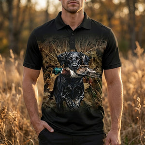 Duck Hunting Setter Dog Polo Men Shirt