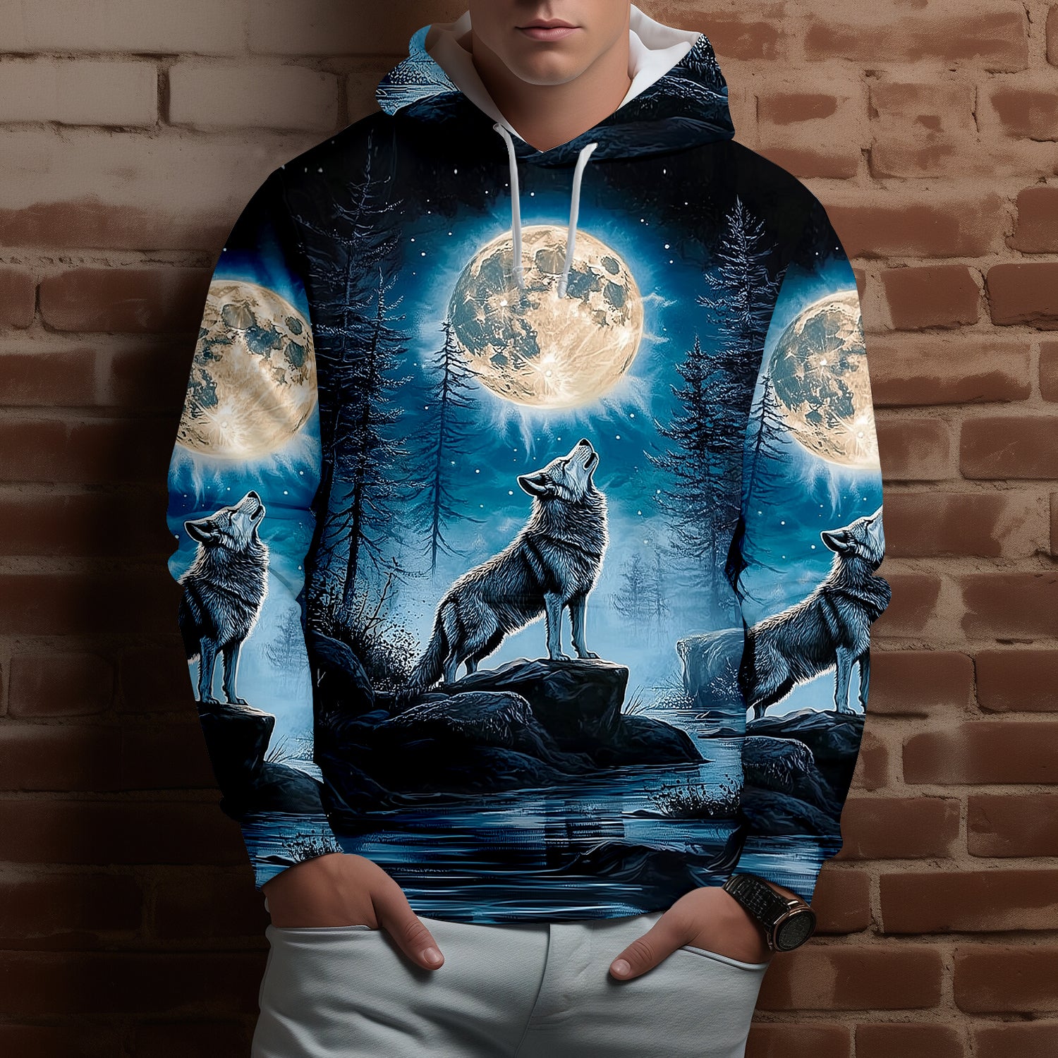 Wolf Moon Light Art All Over Print Shirt