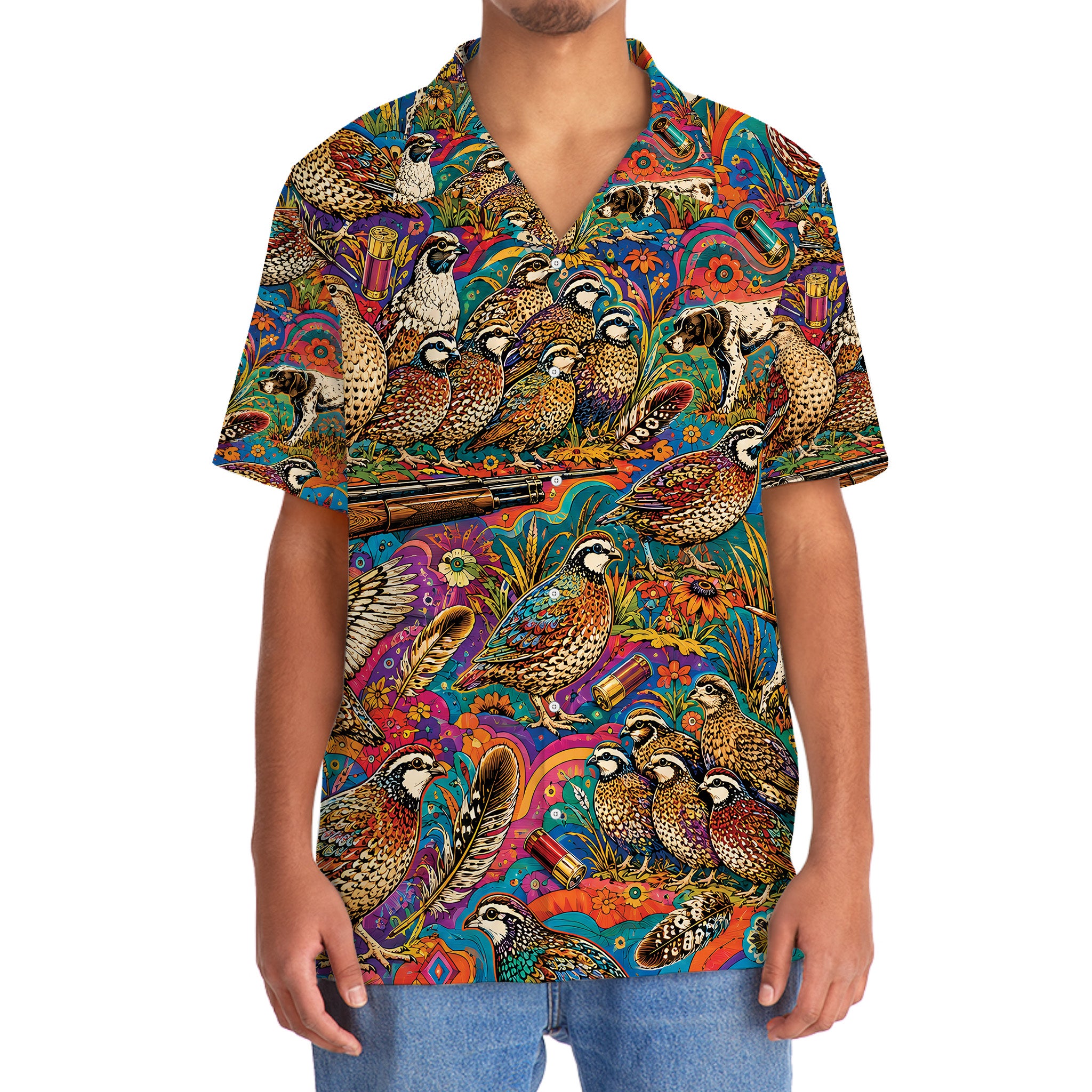 Psychedelic Quail Hunting Hawaiian Shirt