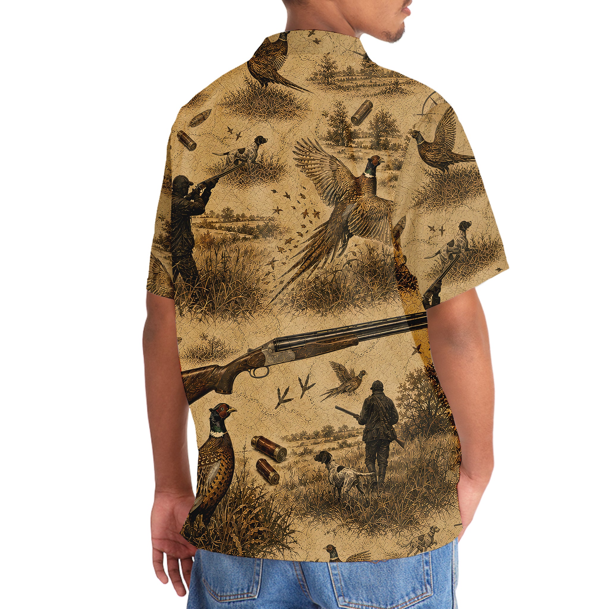 Vintage Pheasant Hunter Heritage Hawaiian Shirt