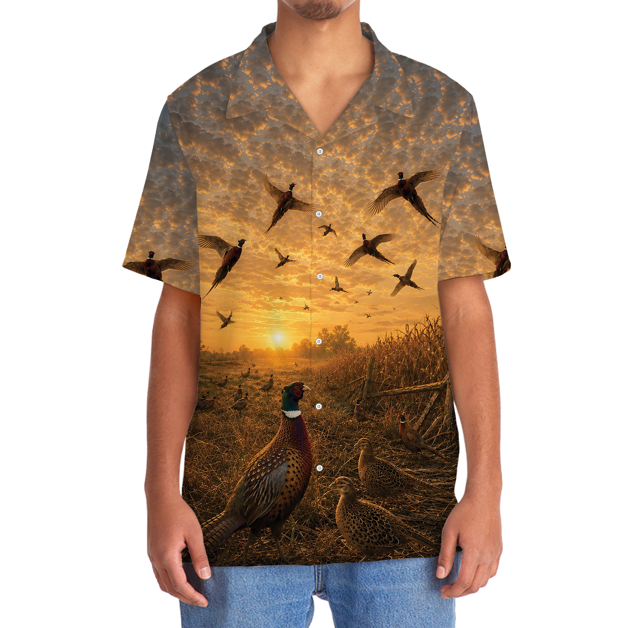 Wild Pheasant Hunting Nature Hawaiian Shirt