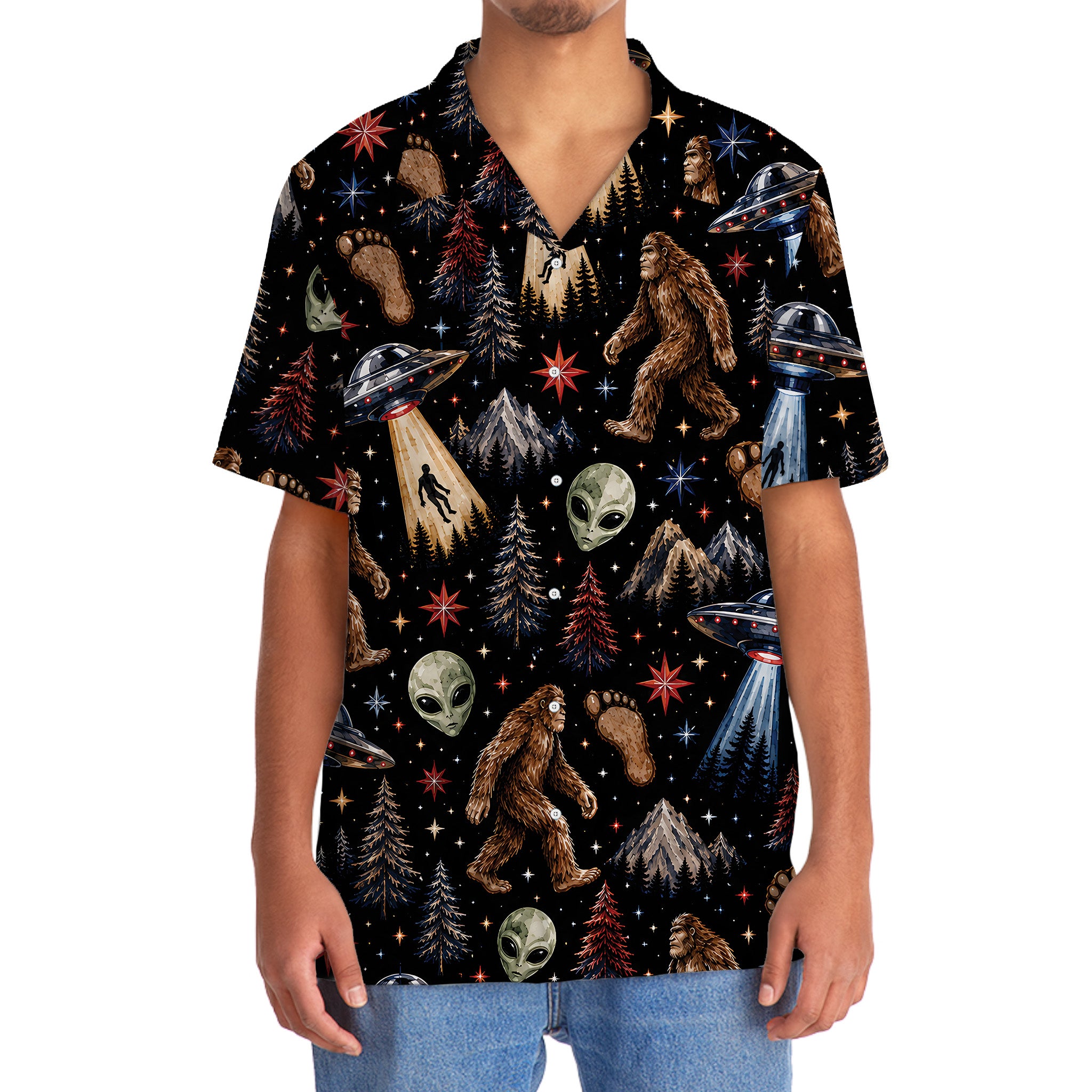 Cosmic Sasquatch Night Hawaiian Shirt