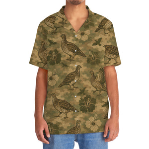 Grouse Hibiscus Camouflage Hawaiian Shirt