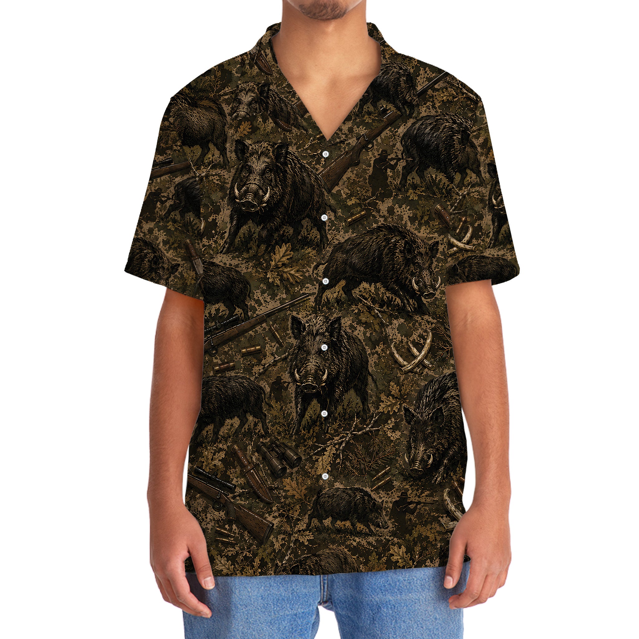 Vintage Hog Hunting Hawaiian Shirt