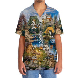 Funny Cat Campsite Hawaiian Shirt