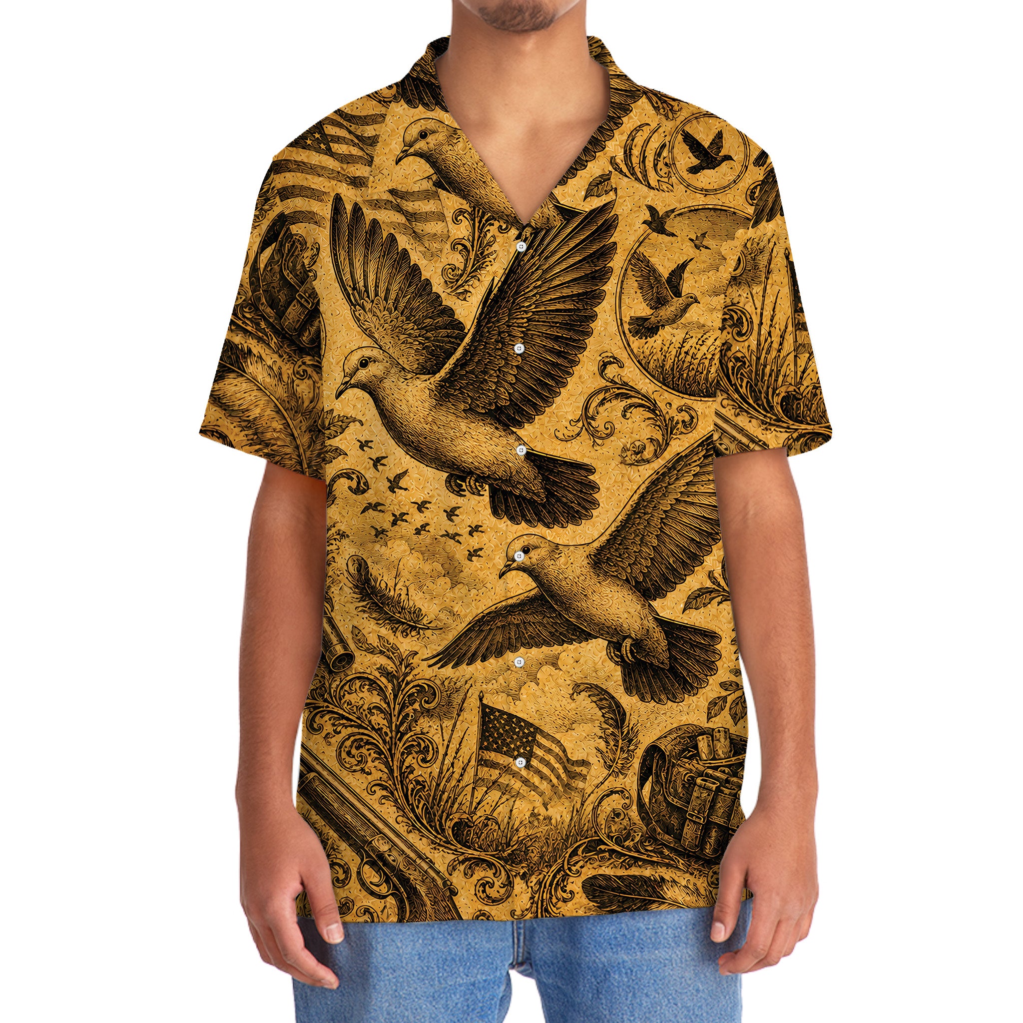 Dove Hunting Legend Vintage Art Hawaiian Shirt
