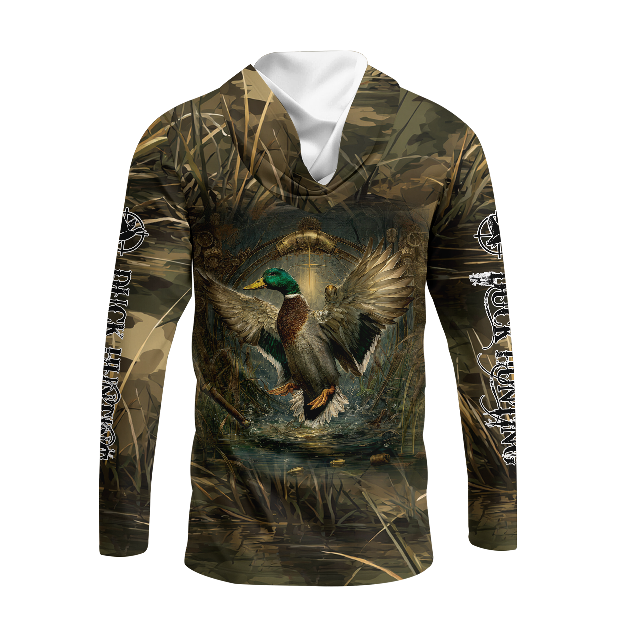 Mallard Duck Hunting Dark Camo All Over Print Shirt