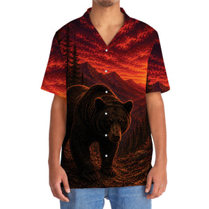 Black Bear Hunting Burnt Sky Hawaiian Shirt