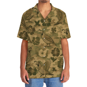 Quail Hibiscus Camouflage Hawaiian Shirt