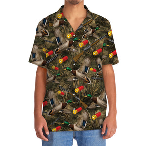 Vintage Camouflage Duck Hunting Hawaiian Shirt