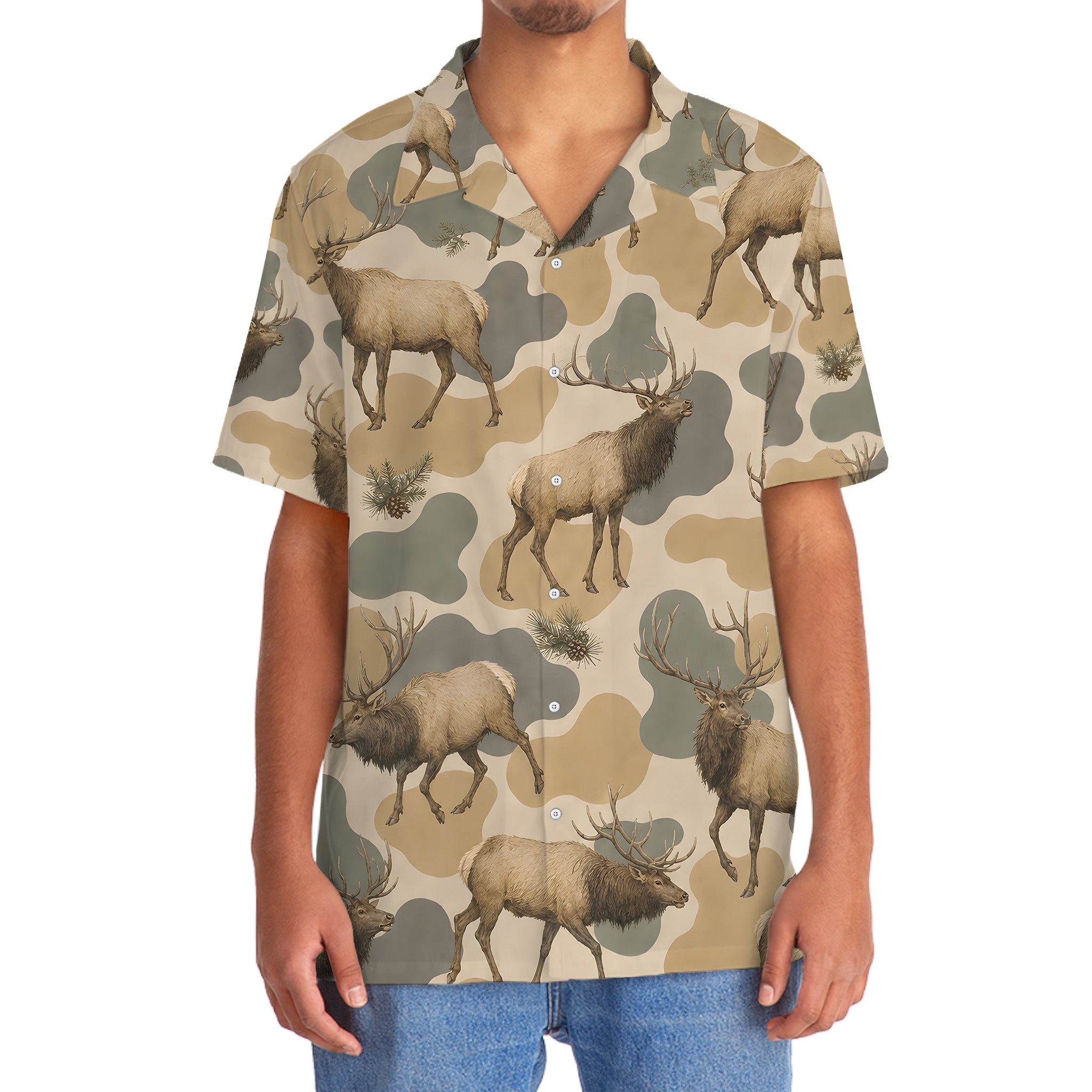 Elk Camouflage Hawaiian Shirt