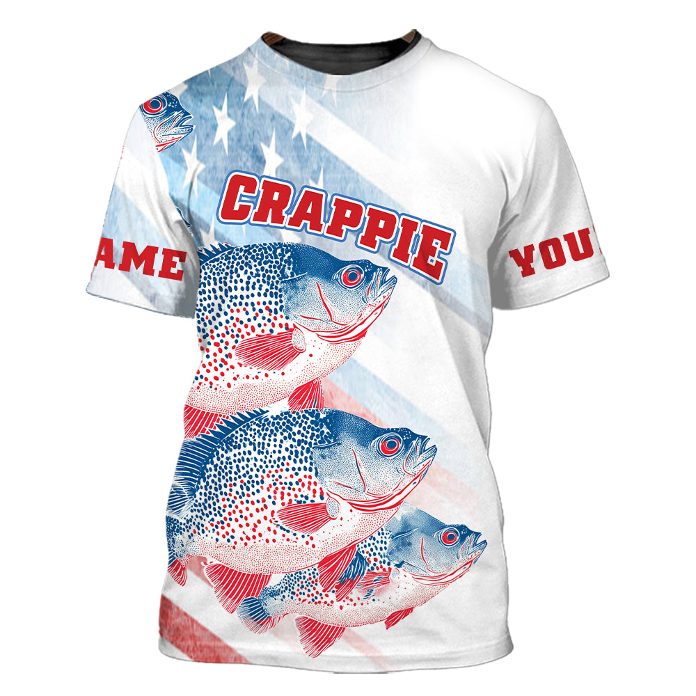 Custom Name Crappie Fish America All Over Print Shirt
