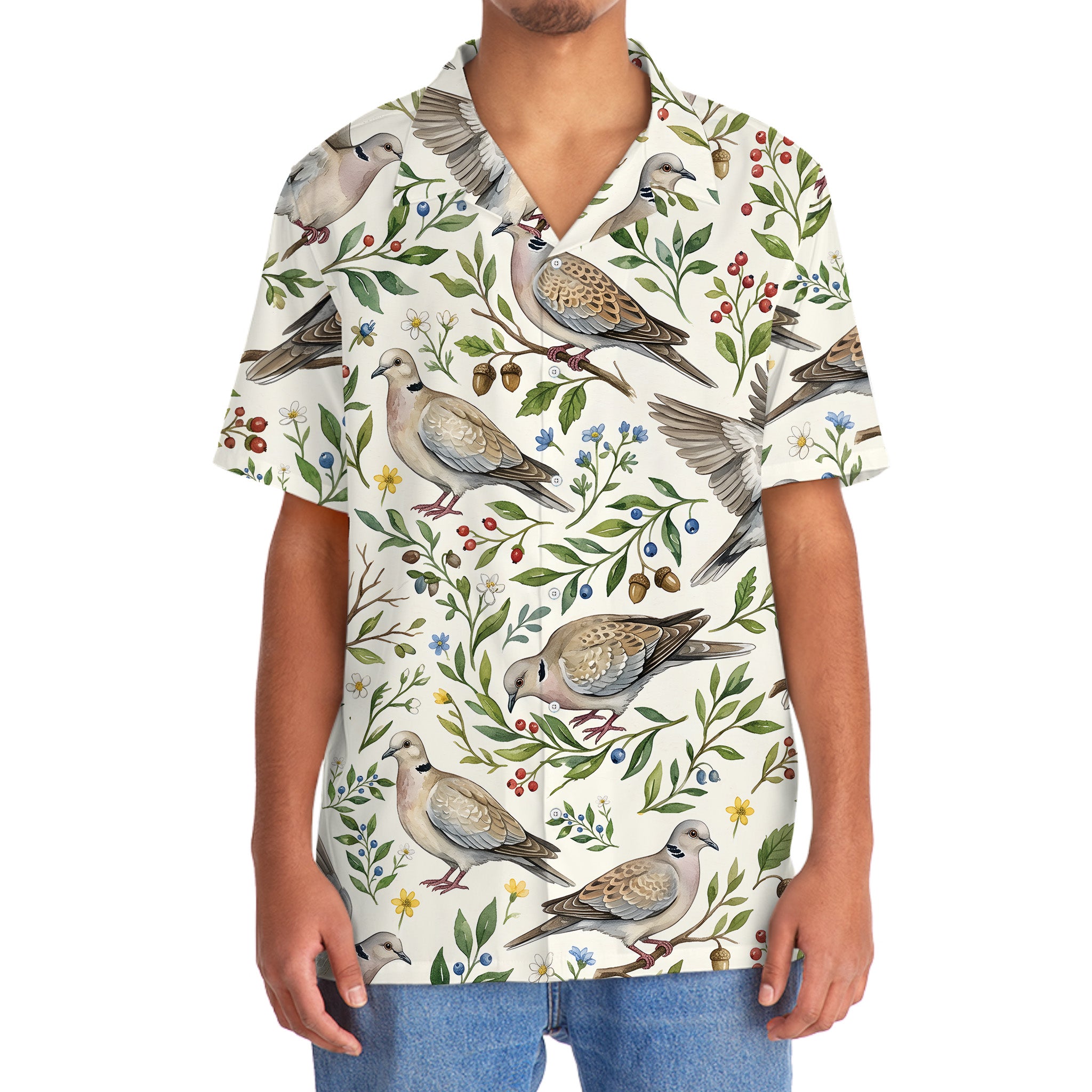 Vintage Wild Dove Nature Hawaiian Shirt