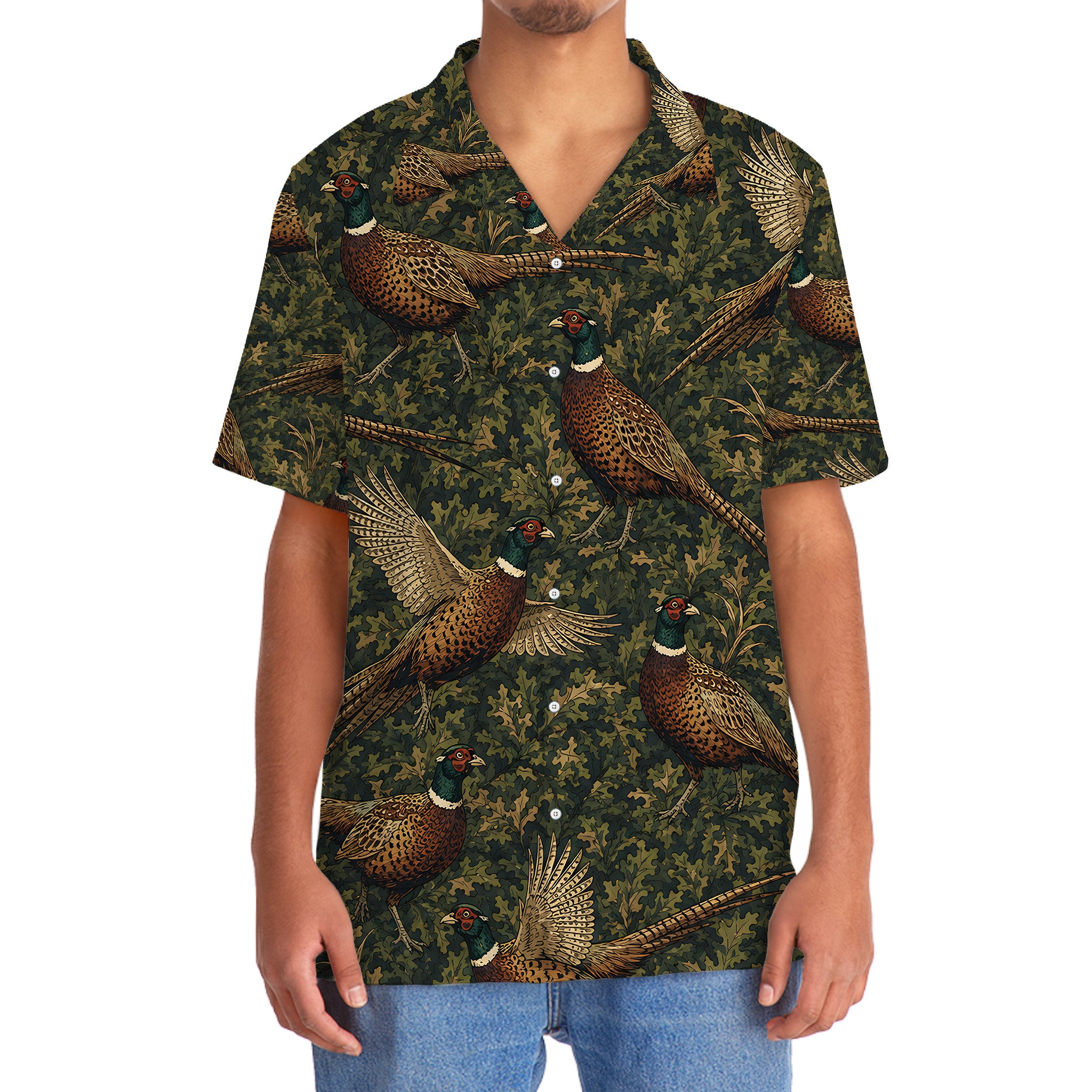 Pheasant Woodland Hawaiian Shirt