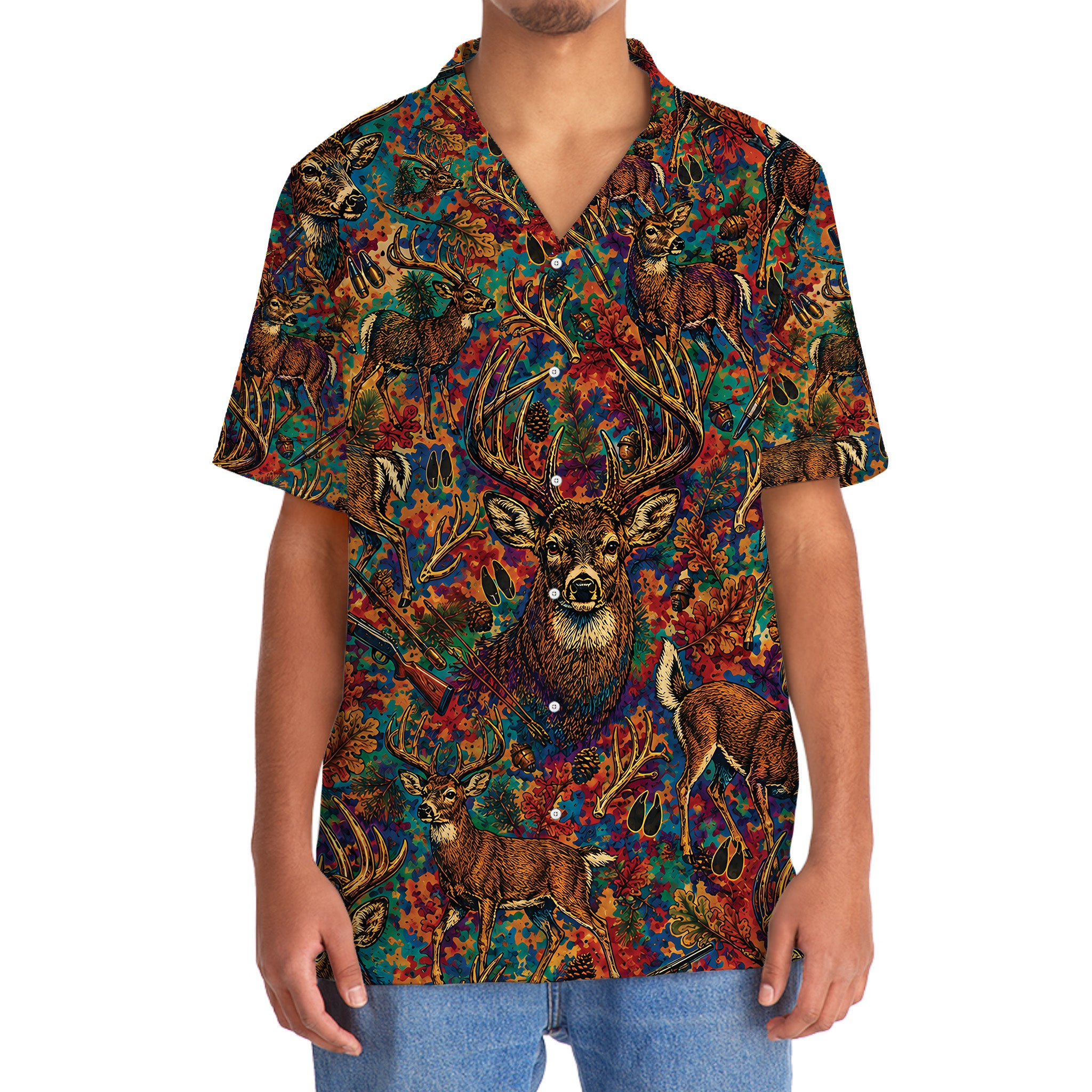 Psychedelic Deer Hunting Hawaiian Shirt