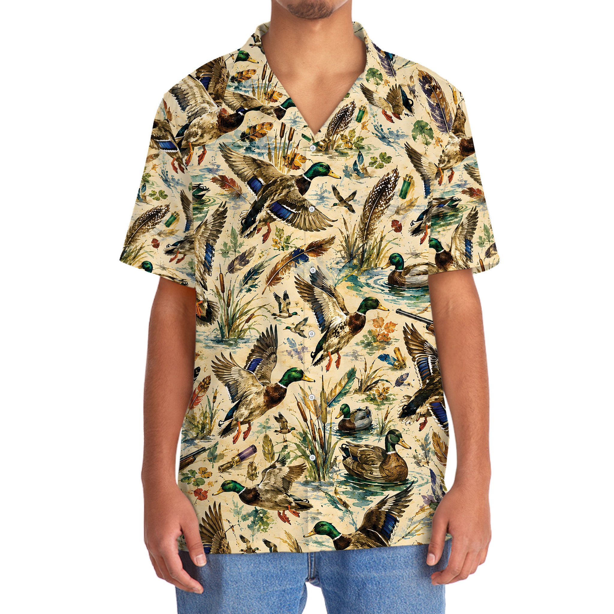 Duck Hunting Watercolor Hawaiian Shirt