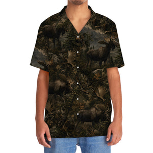 Moose Hunting Forest Hawaiian Shirt