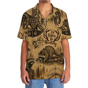 Raccoon I'd Rather be Hunting Hawaiian Shirt