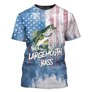 Largemouth Bass American Flag All Over Print Shirt