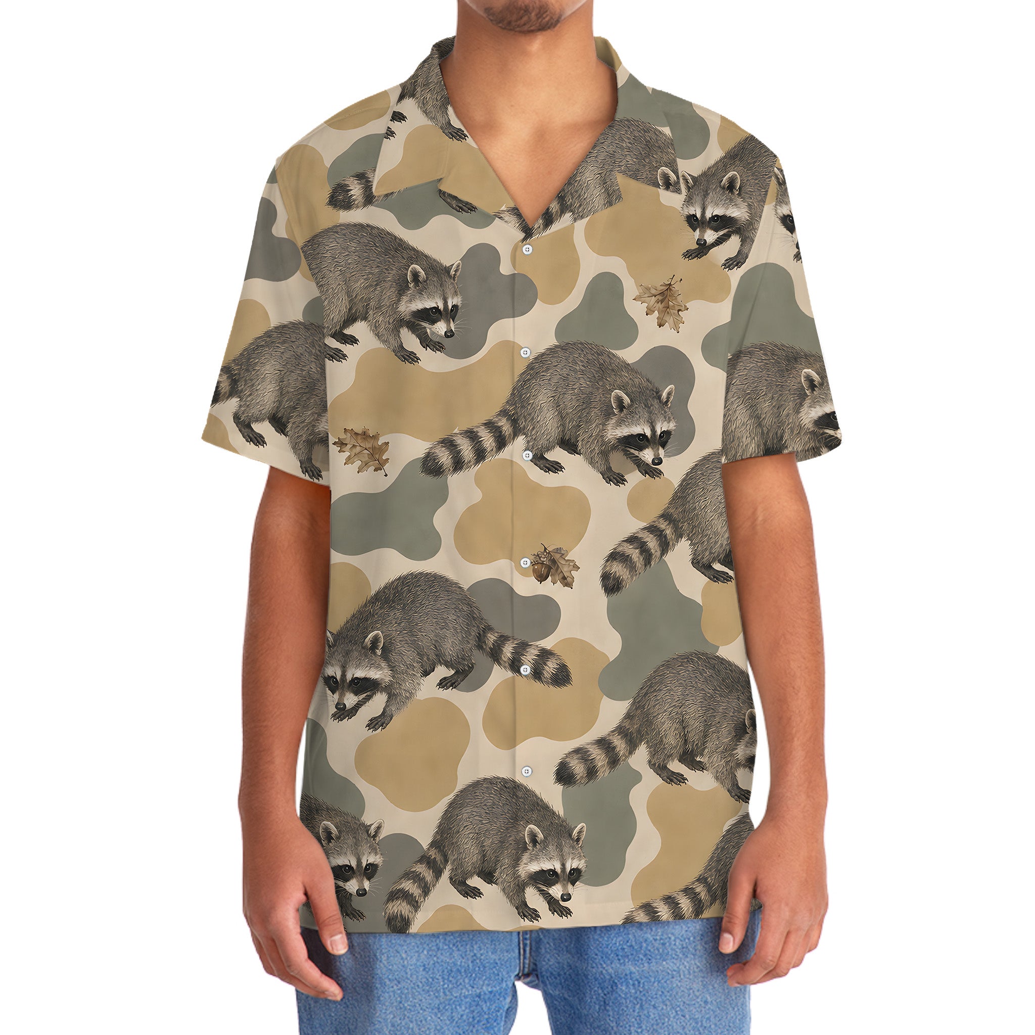 Raccoon Camouflage Hawaiian Shirt