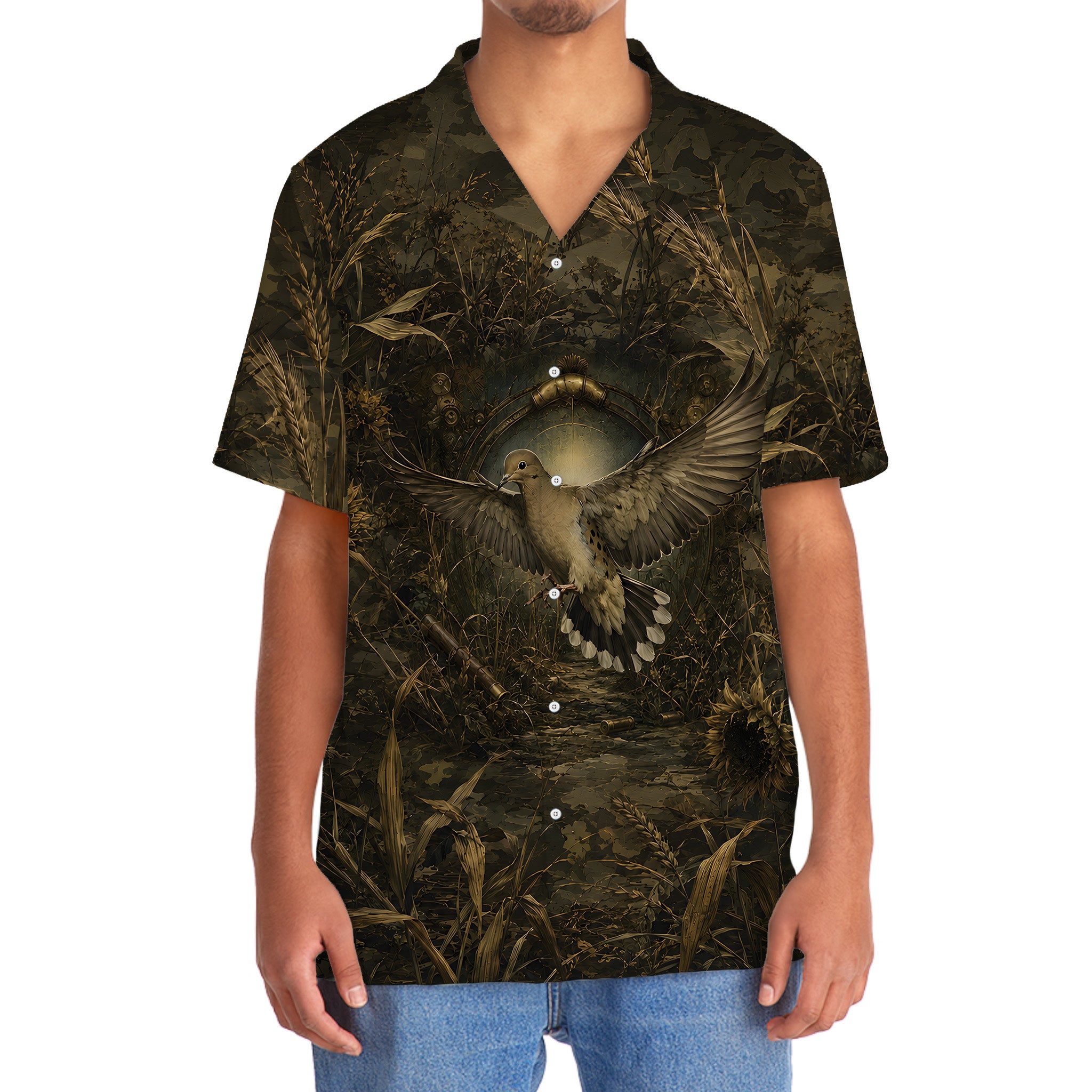 Dove Hunting Dark Camo Hawaiian Shirt