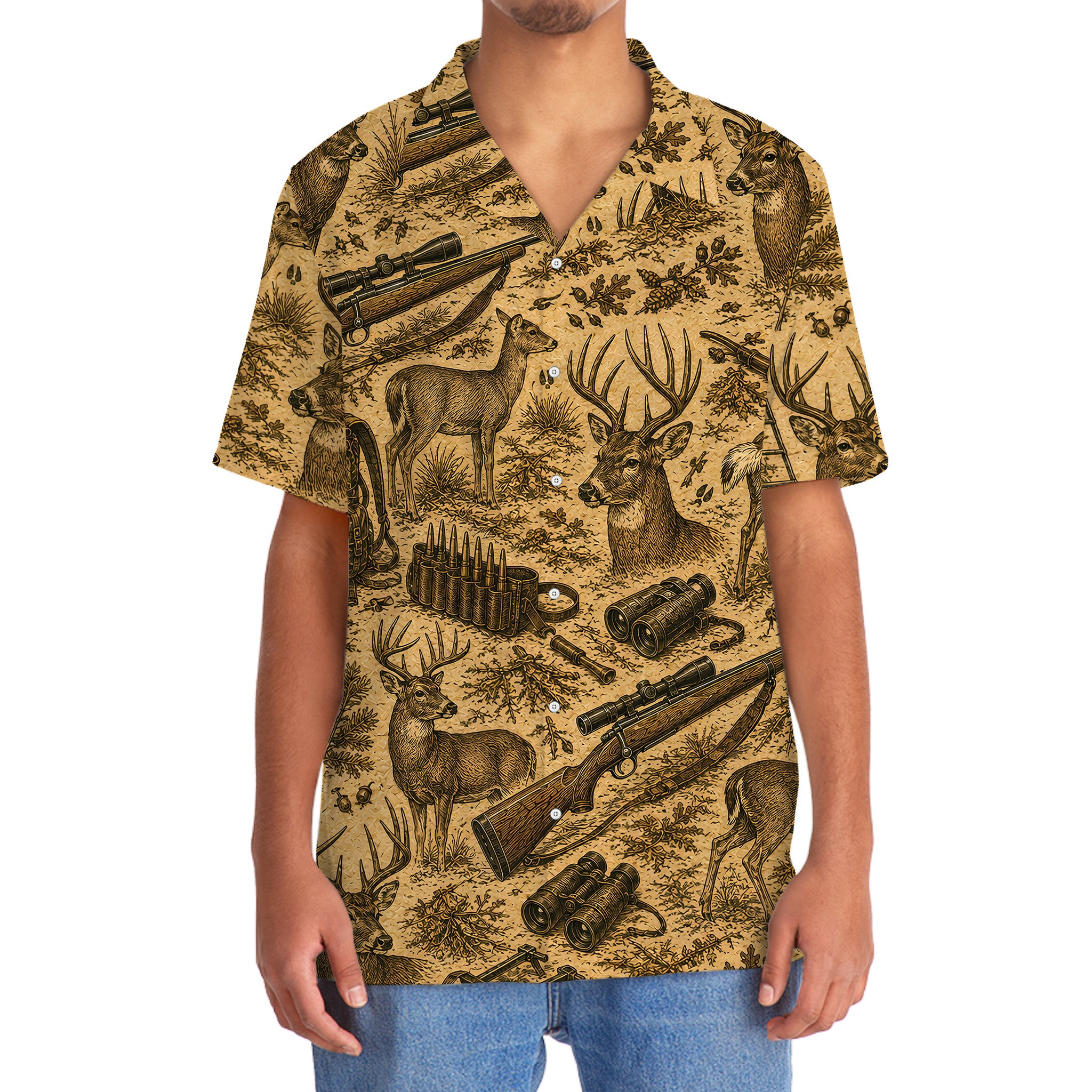 Vintage Deer Hunting Hawaiian Shirt