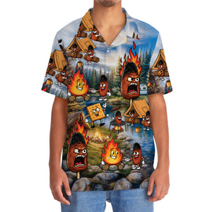 Burnt Weiner Funny Camping Hawaiian Shirt