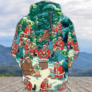 Bigfoot Camping Xmas All Over Print Shirt