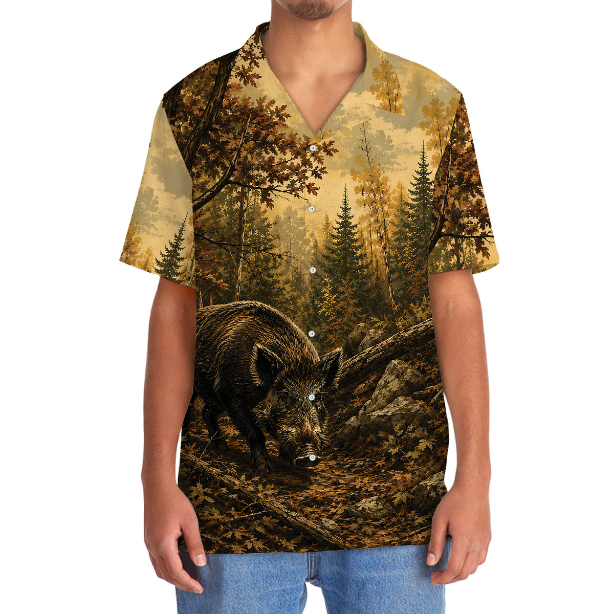 Feral Pig Fall Forest Hawaiian Shirt