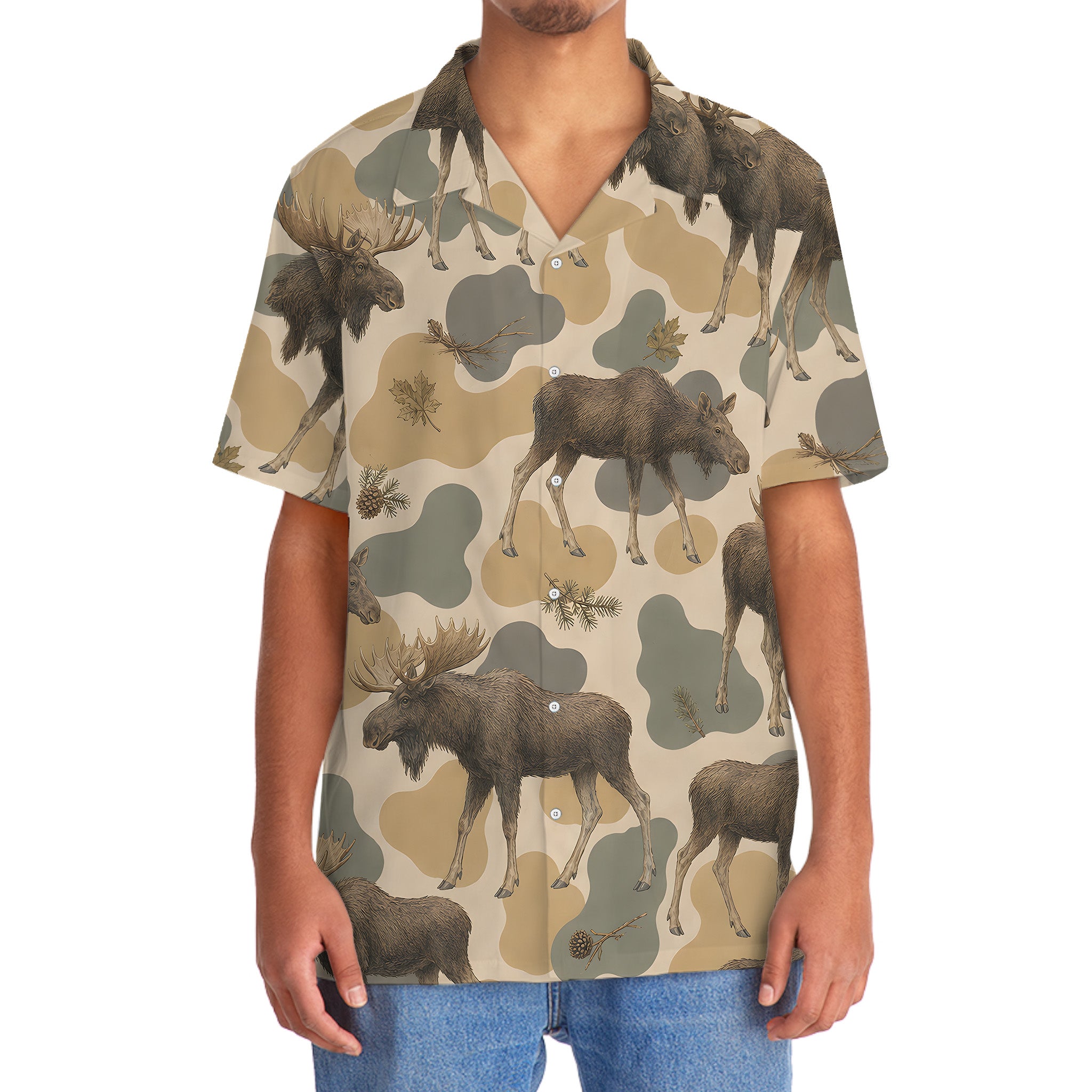 Moose Camouflage Men Polo Shirt