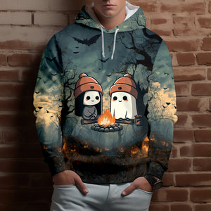 Cute Ghost Camping Crew All Over Print Shirt