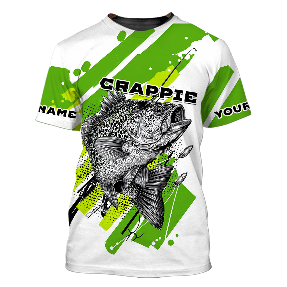Custom Name Crappie Fish Green All Over Print Shirt