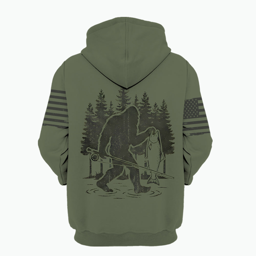 Bigfoot Fishing Funny Fisher Man All Over Print Shirt