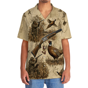 Vintage Wild Pheasant Hunting Hawaiian Shirt