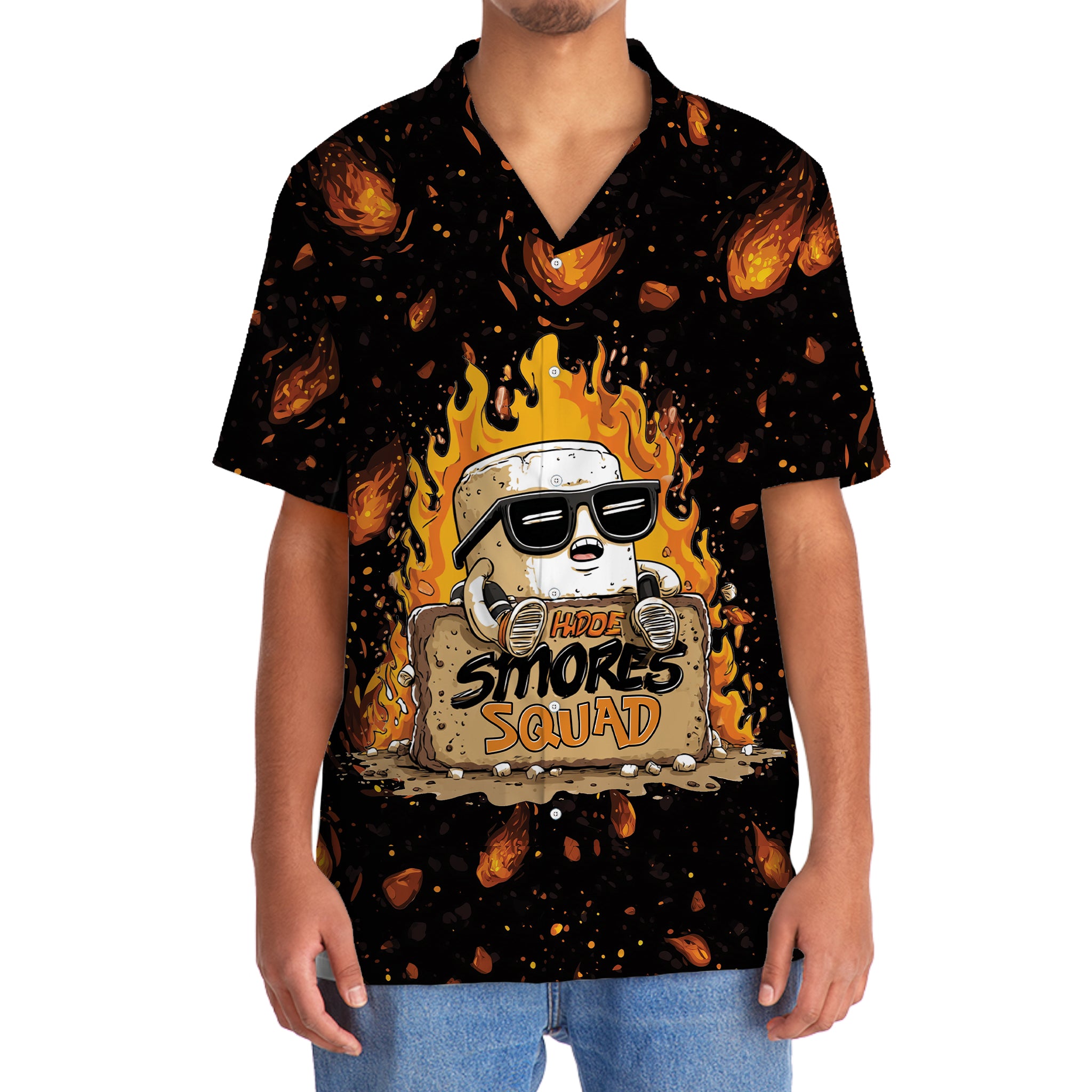 Funny Marshmallow Mayhem Camping Hawaiian Shirt
