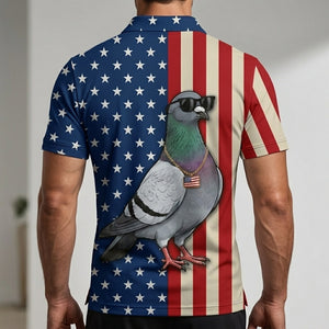 Pigeon Patriot Men Polo Shirt