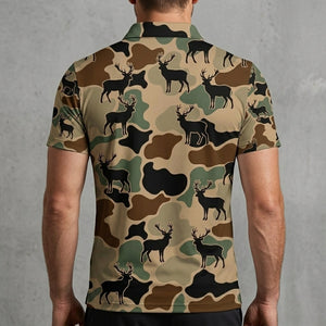 Deer Hunting Camouflage Pattern Men Polo Shirt