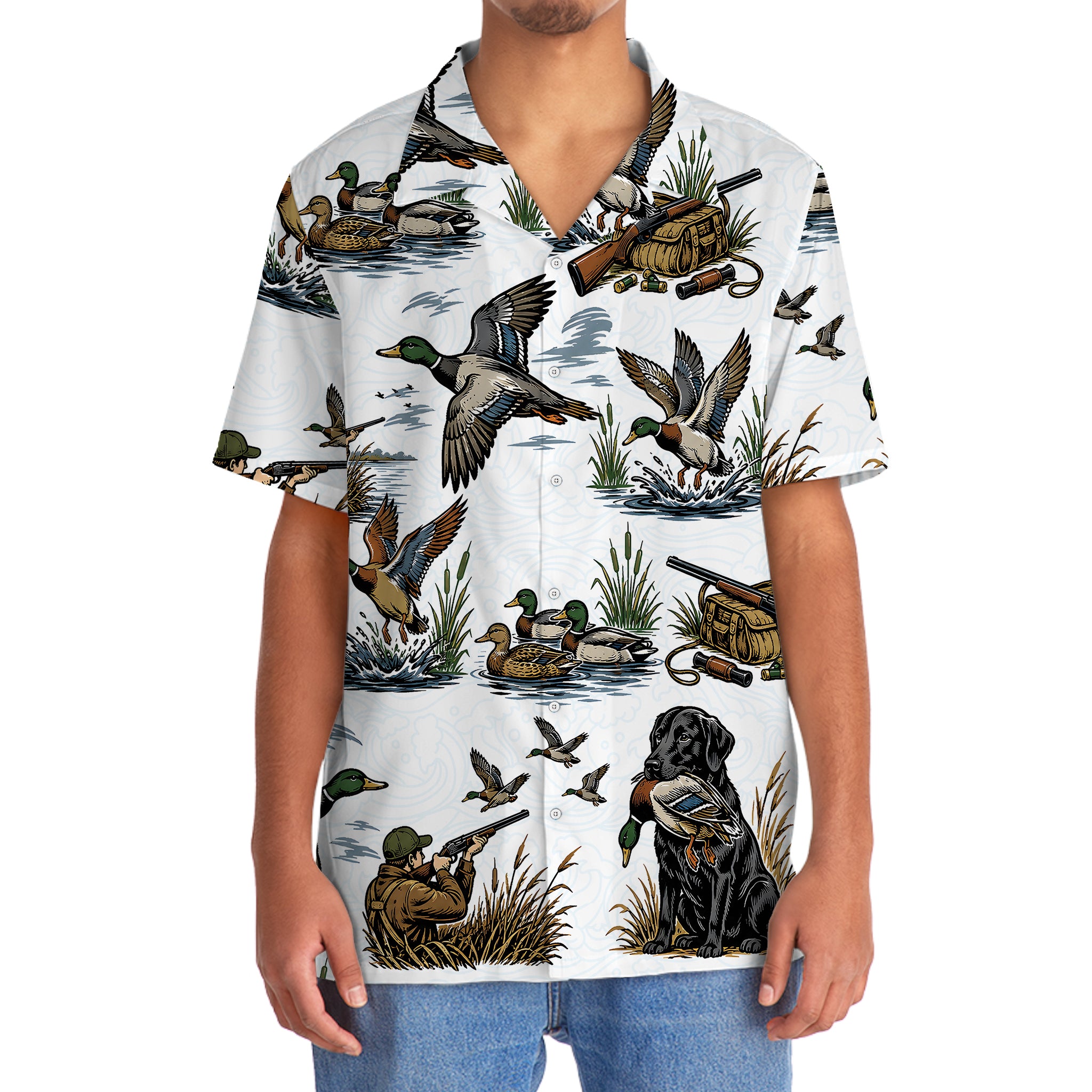 Duck Hunting Pattern Hawaiian Shirt